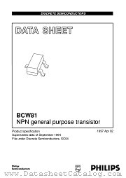 BCW81 datasheet pdf Philips