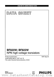 BF820W datasheet pdf Philips