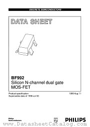 BF992 datasheet pdf Philips