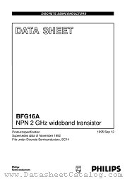 BFG16 datasheet pdf Philips
