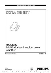 BGA6289 datasheet pdf Philips