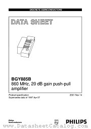 BGY885B datasheet pdf Philips