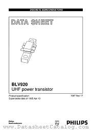 BLV920 datasheet pdf Philips