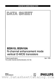 BSN10 datasheet pdf Philips