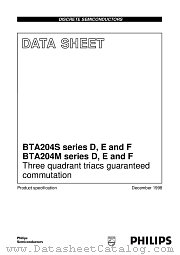 BTA204S-500F datasheet pdf Philips