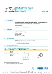 BUK98180-100A datasheet pdf Philips