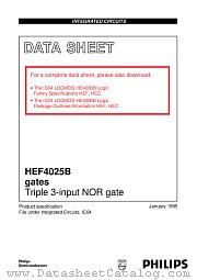 HEF4025BF datasheet pdf Philips