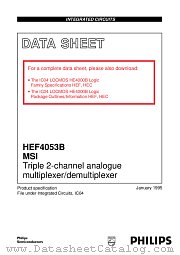 HEF4053B datasheet pdf Philips