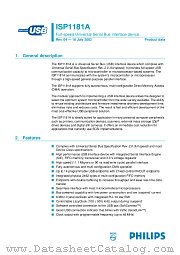 ISP1181A datasheet pdf Philips