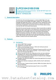 LPC2106 datasheet pdf Philips