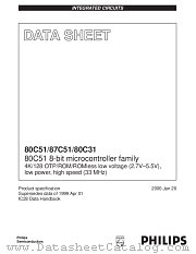 P80C31SFAA datasheet pdf Philips