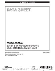 P83C748EBAA datasheet pdf Philips