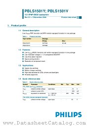 PBLS1501Y datasheet pdf Philips