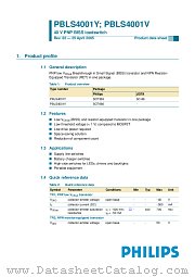 PBLS4001Y datasheet pdf Philips