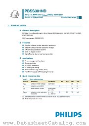 PBSS301ND datasheet pdf Philips