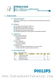 PBSS4160K datasheet pdf Philips