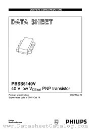 PBSS5140V datasheet pdf Philips