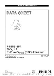 PBSS5160T datasheet pdf Philips