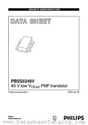 PBSS5240V datasheet pdf Philips