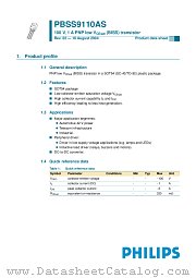 PBSS9110AS datasheet pdf Philips