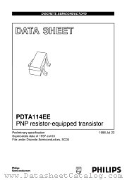 PDTA114 datasheet pdf Philips