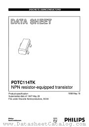 PDTC114TK datasheet pdf Philips