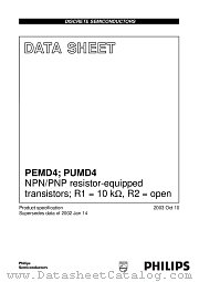 PUMD4 datasheet pdf Philips