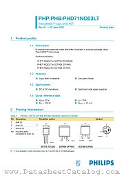 PHB71NQ03LT datasheet pdf Philips