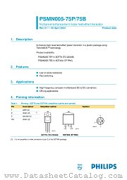 PSMN005-75P datasheet pdf Philips