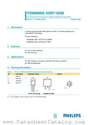 PSMN009-100B datasheet pdf Philips