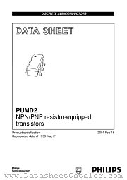 PUMD2 datasheet pdf Philips
