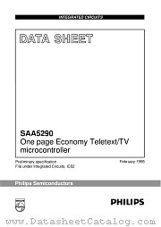 SAA5290ZP/NV datasheet pdf Philips