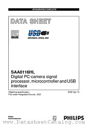 SAA8116HL datasheet pdf Philips