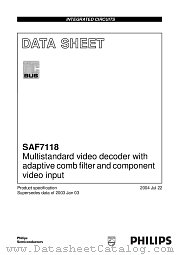 SAF7118 datasheet pdf Philips
