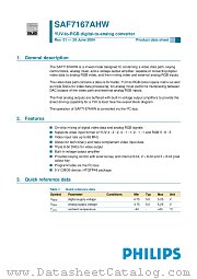 SAF7167AHW/V1 datasheet pdf Philips