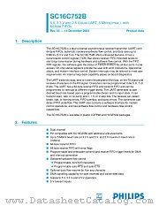 SC16C752B datasheet pdf Philips