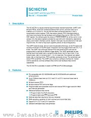 SC16C754IB80 datasheet pdf Philips