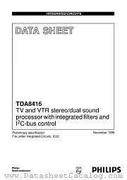 TDA8416 datasheet pdf Philips