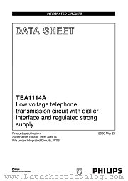 TEA1114AUH datasheet pdf Philips