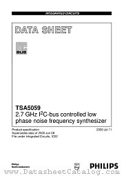TSA5059 datasheet pdf Philips