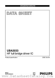 UBA2033 datasheet pdf Philips