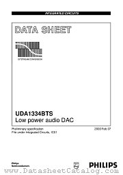 UDA1334BTS datasheet pdf Philips
