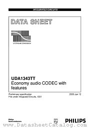 UDA1343TT datasheet pdf Philips
