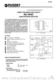 MJ1440 datasheet pdf PLESSEY Semiconductors
