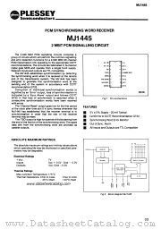 MJ1445 datasheet pdf PLESSEY Semiconductors