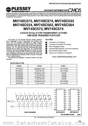 MV74SC573 datasheet pdf PLESSEY Semiconductors