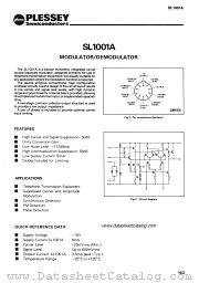 SL1001A datasheet pdf PLESSEY Semiconductors