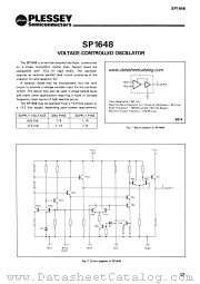 SP1648 datasheet pdf PLESSEY Semiconductors
