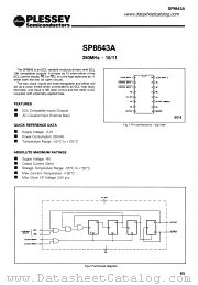 SP8643A datasheet pdf PLESSEY Semiconductors