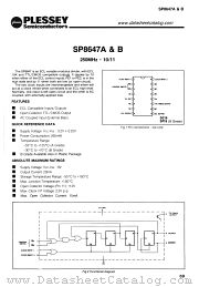 SP8647A datasheet pdf PLESSEY Semiconductors
